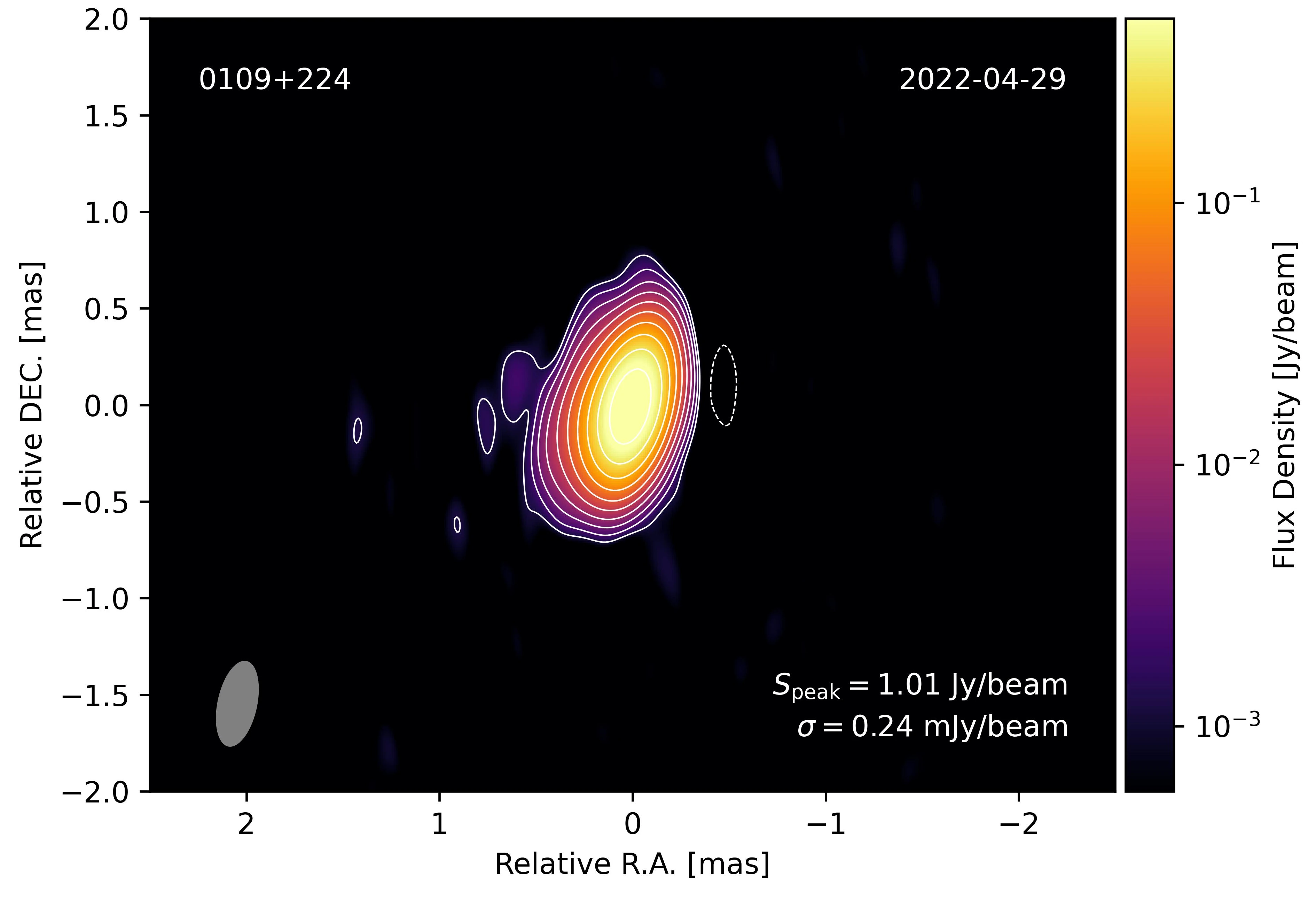Preliminary VLBI image of S2 0109+22.
